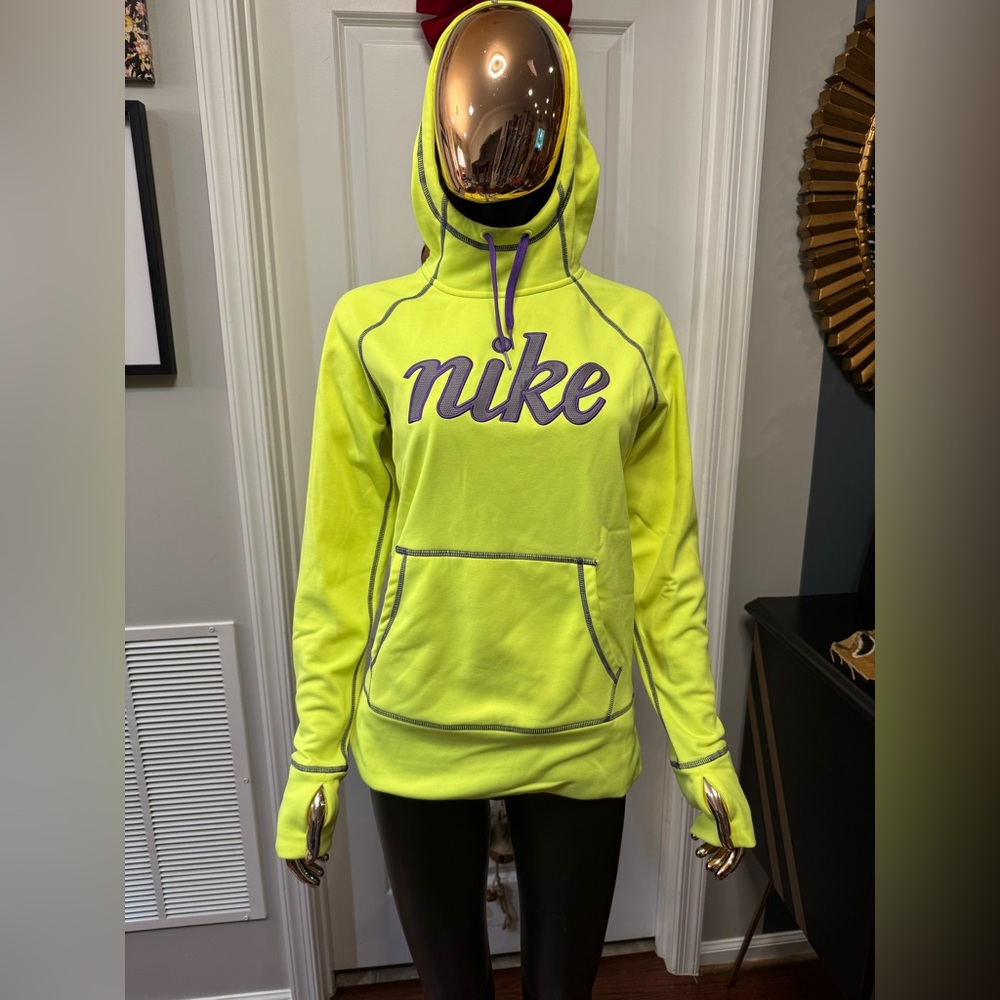 Nike Lime Green Hoodie with Purple Accents